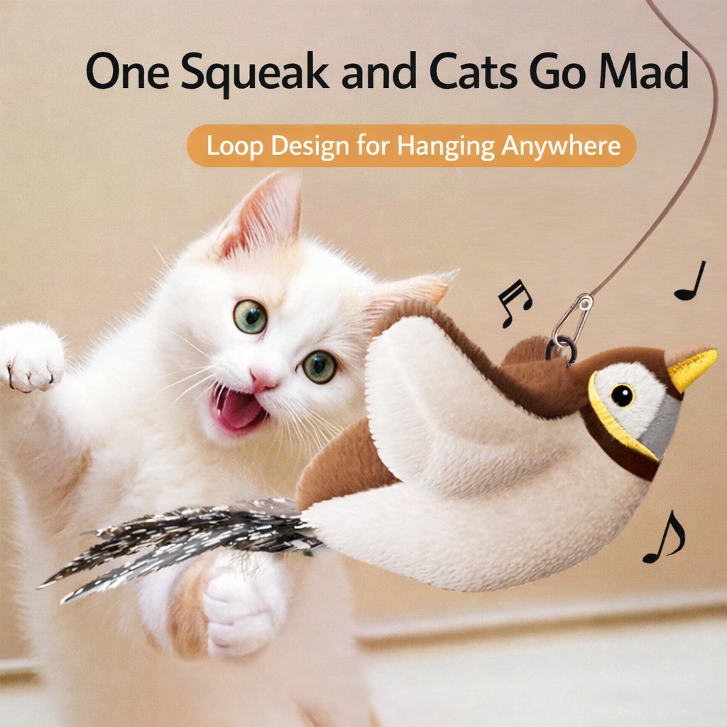 Little bird chirping simulation toy, cat hunting play, self fun