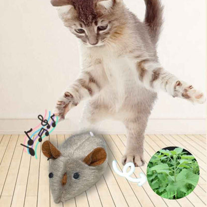 SqueakyMouse 1+1 FREE: Realistic Interactive Plush Cat Toy Squeaky Mouse